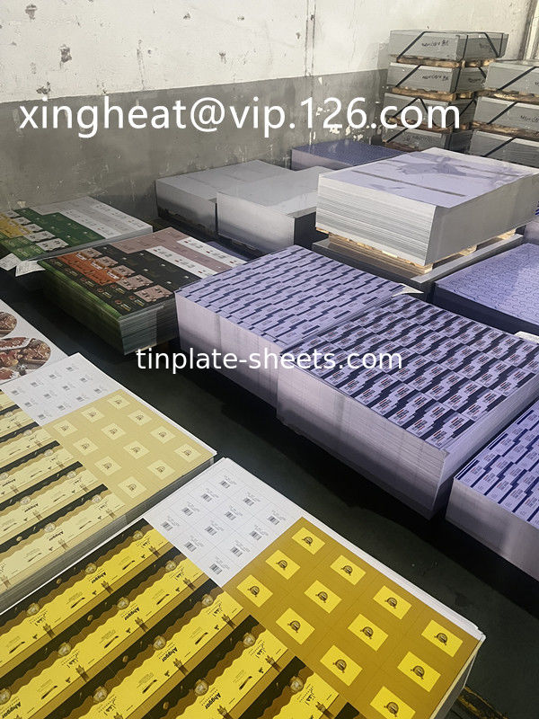 Chất lượng tốt Bảng bọc thép với 6 màu in 4 màu in Băng thép cho lon thực phẩm in vàng trắng